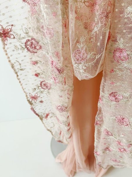 画像4: 即日発送！ Marchesa Notte マルケッサノッテ　花柄刺繍レースロングドレス　ピンク系  52301 (4)