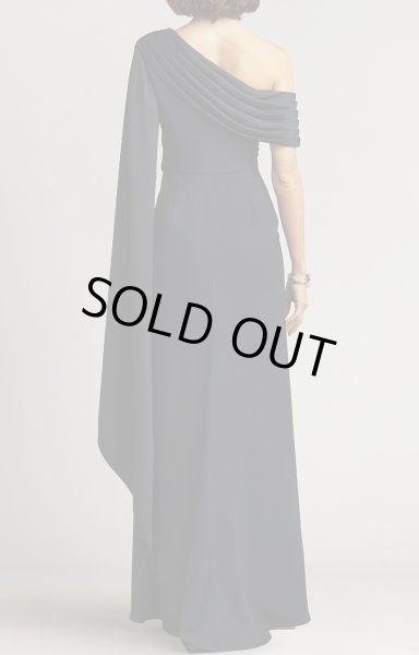 画像2: 【アンミカさん愛用】Tadashi Shoji  タダシショージ   EMBER  ケープスリーブドレス　ネイビー (2)