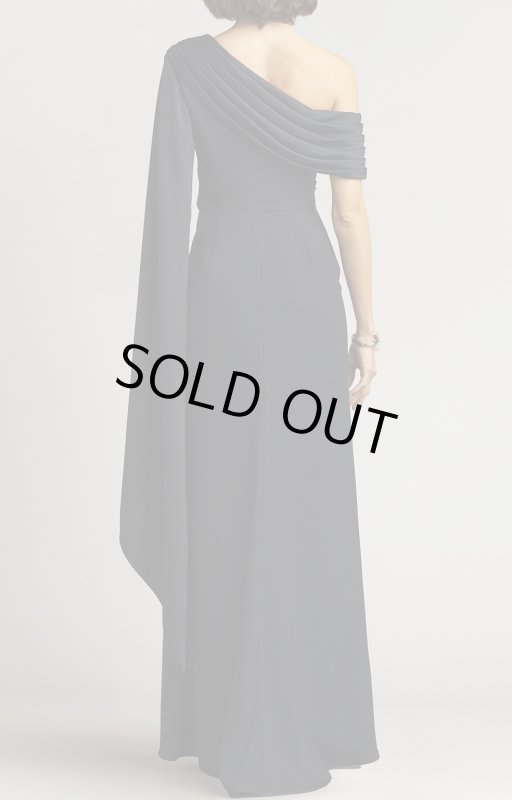 画像2: 【アンミカさん愛用】Tadashi Shoji  タダシショージ   EMBER  ケープスリーブドレス　ネイビー (2)