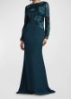 画像1: Tadashi Shoji  タダシショージ　JUANITA SEQUIN-EMBELLISHED GOWN　ブルー、グリーン系 (1)