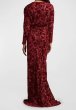 画像3: 限定セール！Tadashi Shoji タダシショージ  　BELLEANN SEQUIN BURNOUT VELVET GOWN　レッド系 (3)