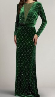 Tadashi Shoji タダシショージ ドレープベルベットロングドレス