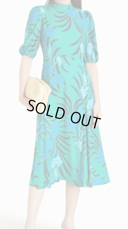 画像1: 【TV使用】Diane von Furstenberg 　ダイアンフォンファステンバーグ　Nella 花柄ドレス　グリーン系 (1)