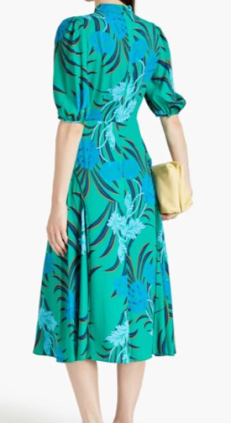 【DIANE VON FURSTENBERG】ダイアン 花柄 ワンピース (グリーン) 花柄 DIANE von FURSTENBERG(ダイアンフォンファステンバーグ