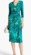 画像1: Diane von Furstenberg 　ダイアンフォンファステンバーグ　花柄ラップ風ドレス　グリーン系 (1)