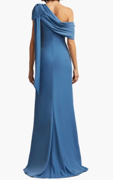 画像2: セール!Tadashi Shoji タダシショージ   cassia ワンショルダー Gown  ブルー系  20802 (2)
