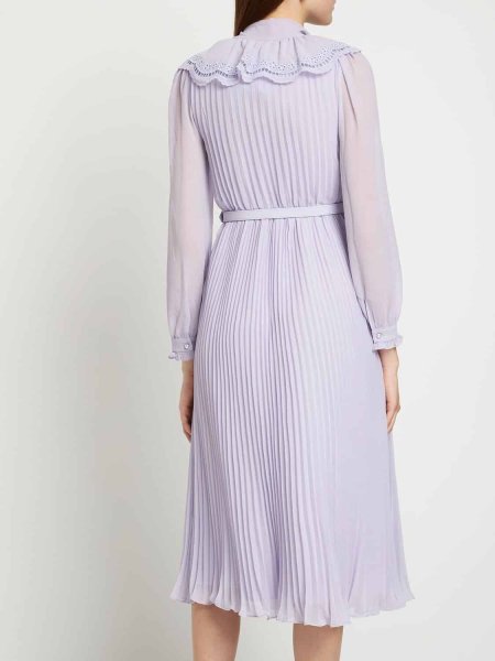 画像2: Self Portrait セルフポートレート  Chiffon Midi Dress ライラック  11174 (2)