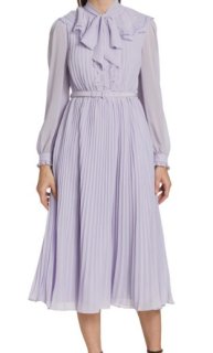 【SELF-PORTRAIT】海外セレブ愛用◎ ライラックフローラルドレス Self Portrait セルフポートレート LILAC CHIFFON PLEATED