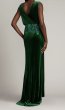 画像3: Tadashi Shoji タダシショージ 　DUNSTAN BACK DRAPE VELVET GOWN  グリーン  11301 (3)