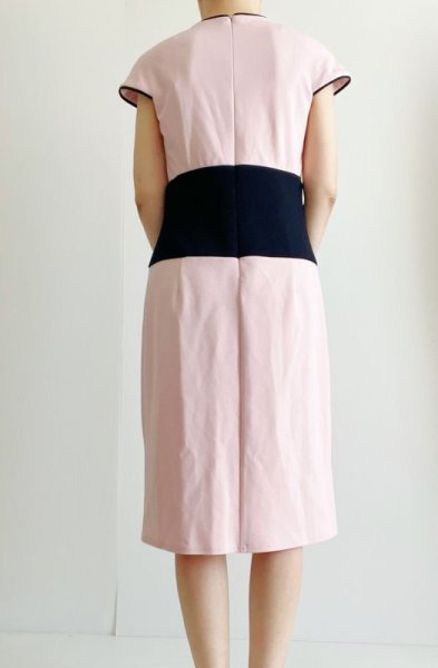 画像3: 1点のみ即発!【アンミカさん着用】Tadashi Shoji   タダシショージ ウエストリボンカクテルドレス ピンク系  10181 (3)