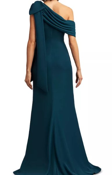 画像2: Tadashi Shoji タダシショージ   cassia ワンショルダー Gown  グリーン系 (2)