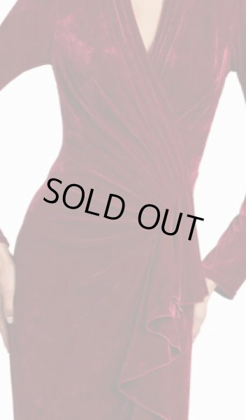 画像3: セール【アンミカさん、紫吹淳さん愛用】Tadashi Shoji  タダシショージ   MARKUM ベルベットロングドレス　レッド系   (3)