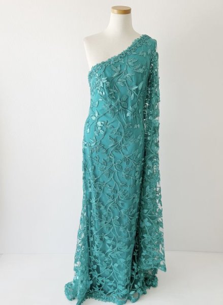 画像4: サイズ追加!【アンミカさん愛用】Tadashi Shoji  タダシショージ Delia Gown グリーン系  12081 (4)