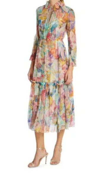 画像1: 限定セール！ Zimmermann ジマーマン　High Tide Floral Silk Midi Dress  20301 (1)