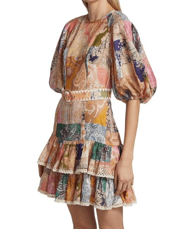 画像2: セール！Zimmermann ジマーマン 　ベルト付き Anneke Ruffle Hem Mini Dress (2)