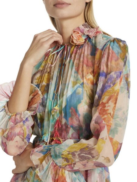 画像4: 限定セール! Zimmermann ジマーマン High Tide Floral Silk Midi Dress  20301 (4)