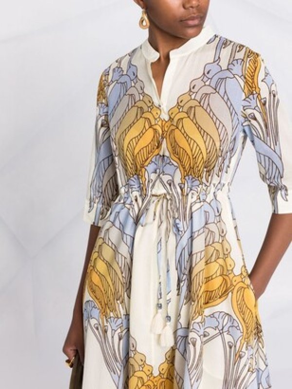 画像3: セール！超レア【広瀬アリス、柴咲コウ、石川佳純さん着用】Tory Burch トリーバーチ　 bird print maxi dress  22701 (3)