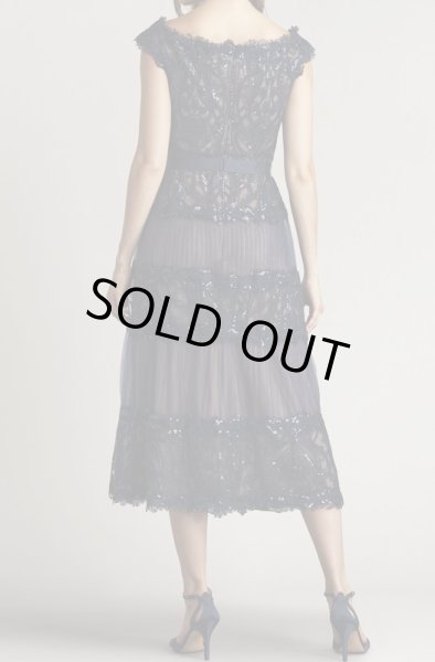 画像3: 限定セール！【日比麻音子さん着用】Tadashi Shoji  タダシショージ  　ZAIRA TIERED TULLE DRESS　ネイビー (3)