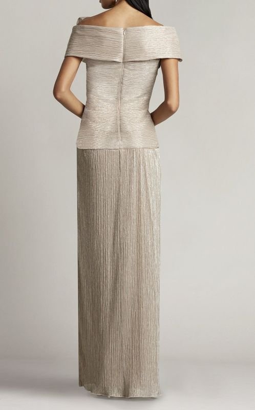 画像3: 限定セール！【桜井日奈子さん着用】Tadashi Shoji タダシショージ  NADINE DRAPED BOW GOWN  ベージュ系  01112 (3)