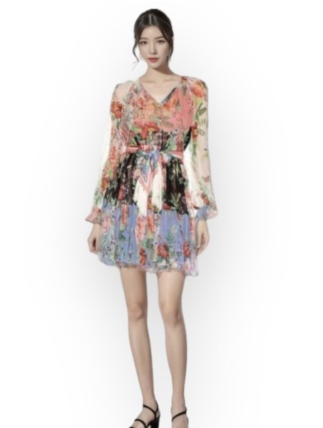 画像2: 限定セール!【TWICE着用】 Zimmermann ジマーマン Bellitude Spliced Silk Mini Dress  12211 (2)