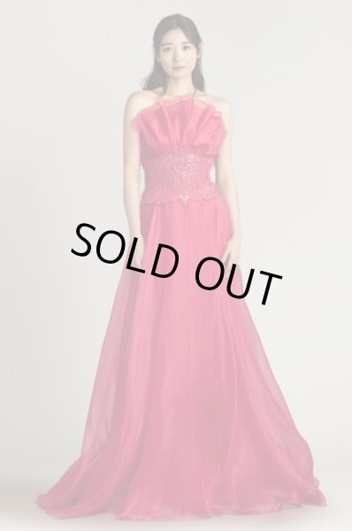 画像2: 【柏木由紀さん着用】Tadashi Shoji タダシショージ  　Kerwin Organza Strapless Gown  ピンク系  12251 (2)