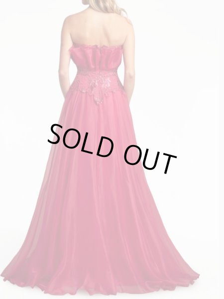 画像4: 【柏木由紀さん着用】Tadashi Shoji タダシショージ  　Kerwin Organza Strapless Gown  ピンク系  12251 (4)