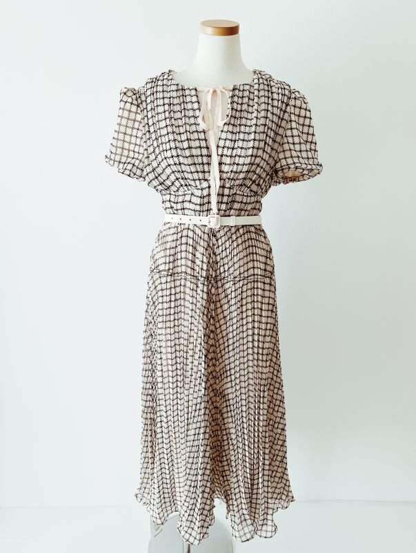 画像6: サイズ追加！【田中みな実さん、玉城ティナさん着用】Self Portrait　セルフポートレート　Monochrome Check Midi Dress  12072 (6)