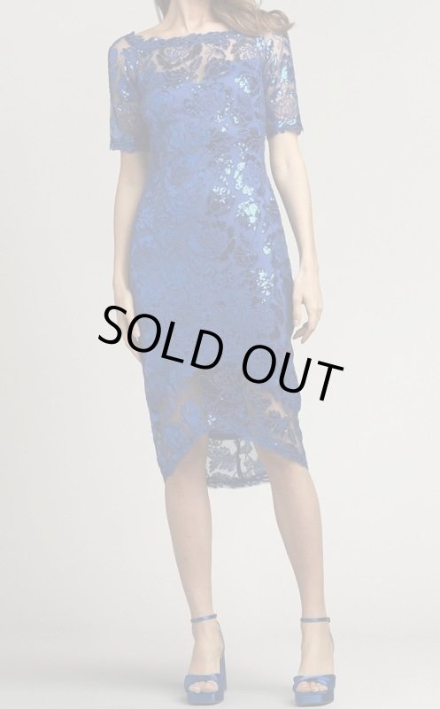 画像1: セール！Tadashi Shoji タダシショージ    AGA EMBROIDERED MIDI DRESS　ブルー (1)
