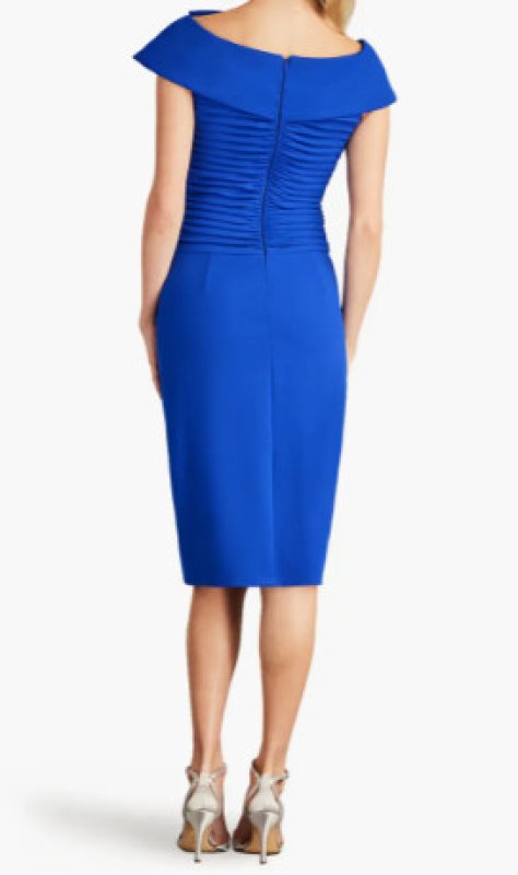 画像2: セール！Tadashi Shoji タダシショージ  DARINA　ドレープボウドレス   ブルー系 (2)