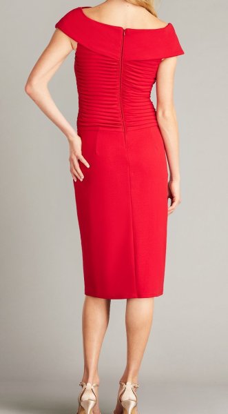 画像3: Tadashi Shoji タダシショージ  DARINA ドレープボウドレス   レッド系 (3)