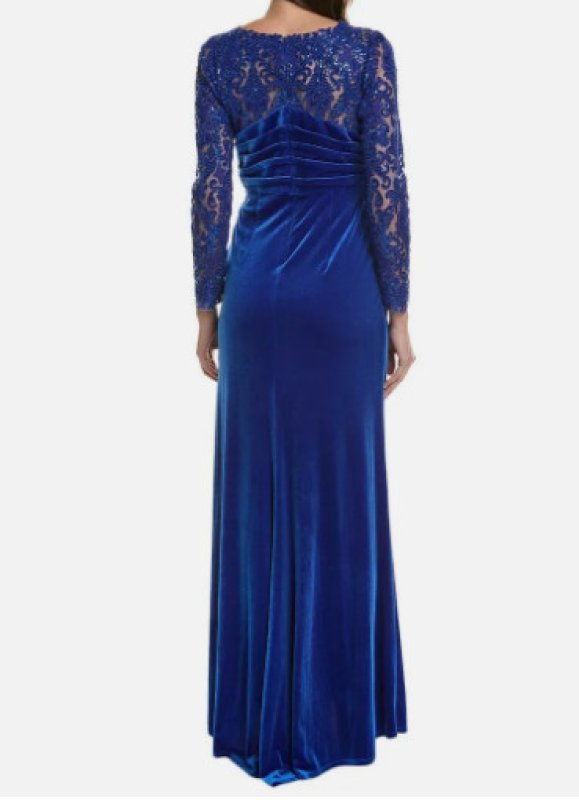 画像4: 再販売セール！Tadashi Shoji タダシショージ  　ROMY ベルベット Gown 　ブルー系   (4)