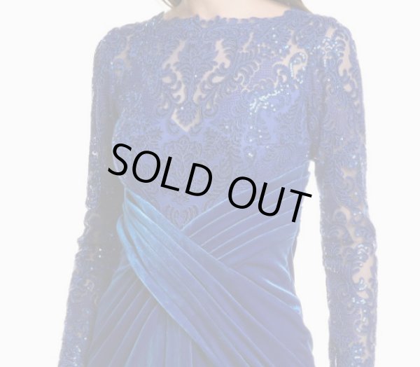画像5: Tadashi Shoji タダシショージ   ROMY ベルベット Gown  ブルー系   (5)