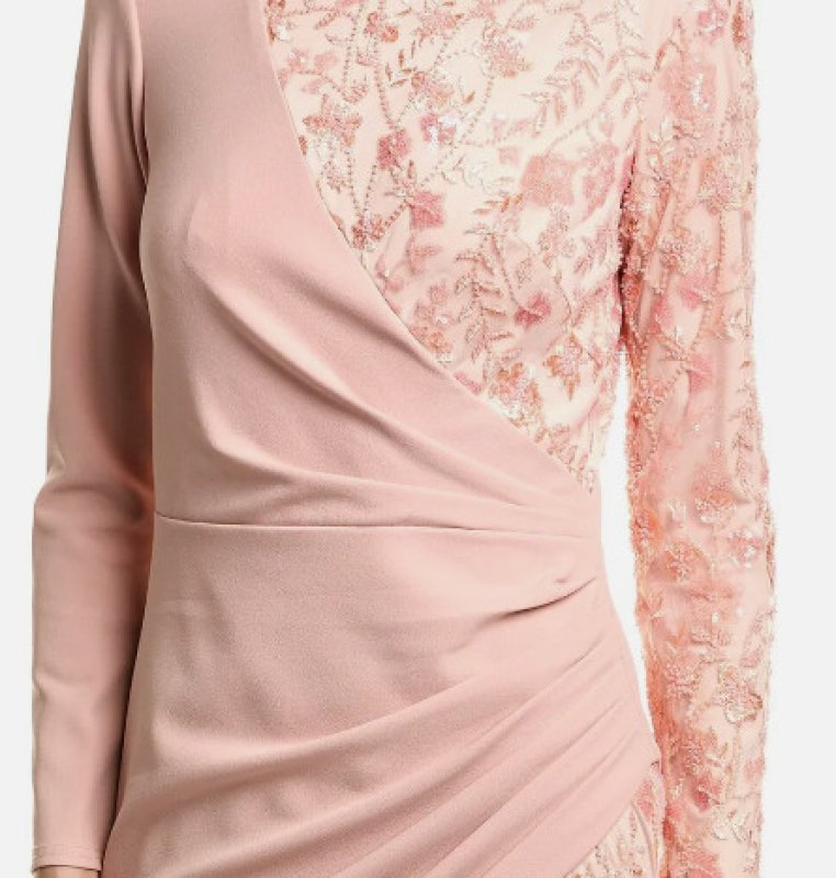 画像3: セール！Tadashi Shoji タダシショージ   ILARIA CONTRAST DRAPE GOWN  ピンク (3)