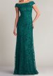 画像1: セール！Tadashi Shoji タダシショージ  DUBLIN オフショルダーGOWN　グリーン (1)