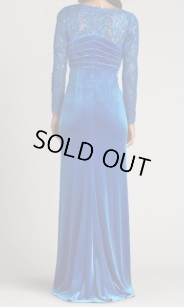 画像2: Tadashi Shoji タダシショージ   ROMY ベルベット Gown  ブルー系   (2)