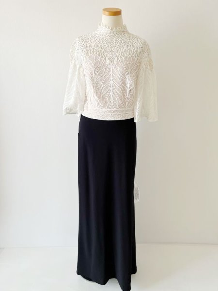 画像6: セール!Tadashi Shoji タダシショージ  ANGELO CONTRAST ILLUSION GOWN  ブラック、ホワイト  12201 (6)