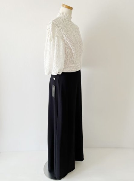 画像7: セール!Tadashi Shoji タダシショージ  ANGELO CONTRAST ILLUSION GOWN  ブラック、ホワイト  12201 (7)