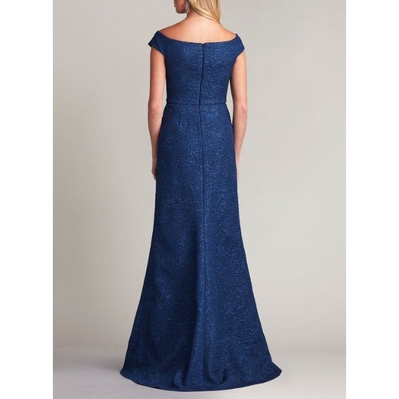画像2: Tadashi Shoji タダシショージ  ROLAND ROSE JACQUARD GOWN  ブルー、ネイビー系 (2)