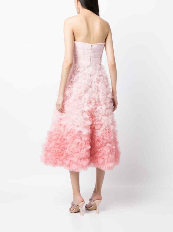 画像2: 再販売！【生見愛瑠さんに衣装提供、NiziU アヤカさん着用】 Marchesa Notte マルケッサノッテ　グラデーションチュールドレス　ピンク  12501 (2)