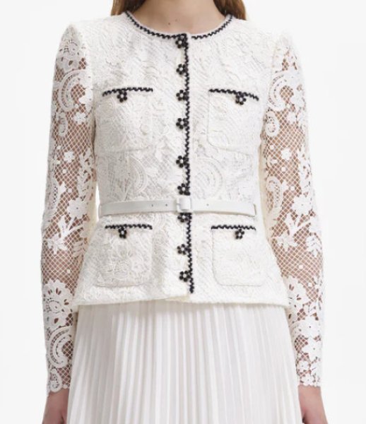 画像2: セール!Self Portrait セルフポートレート  CREAM LACE CHIFFON MIDI DRESS (2)