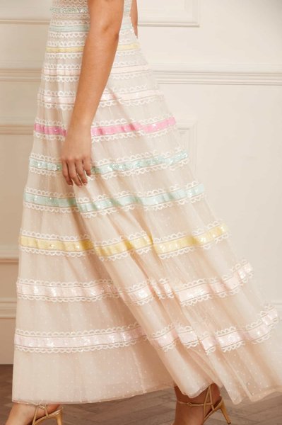 画像4: セール!Needle & Thread ニードル&スレッド レインボーガウン クリーム (4)