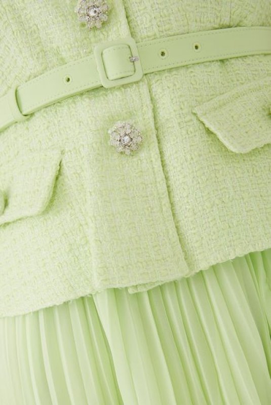 画像2: セール！Self Portrait　セルフポートレート  Belted Lace-Trimmed Pleated Chiffon Midi Dress  22904 (2)