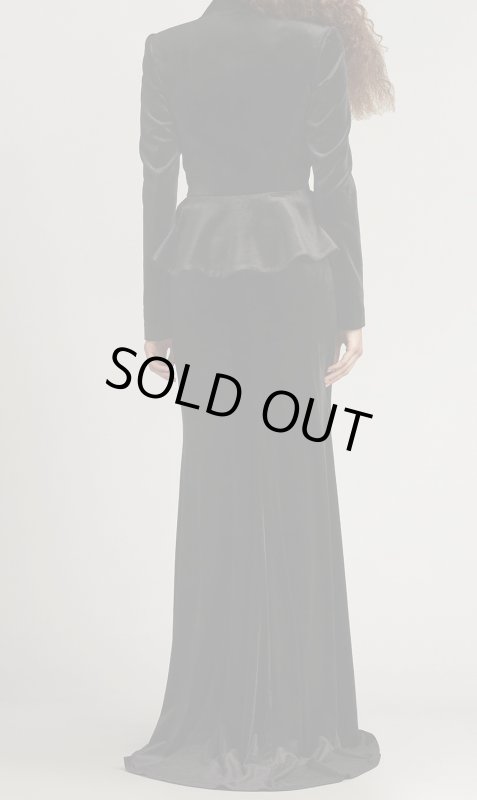 画像4: セール、即発！【山本舞香さん、大友花恋さん、愛希れいかさん着用】Tadashi Shoji  タダシショージ 　GILLES VELVET PEPLUM TUXEDO GOWN　ブラック  31102 (4)