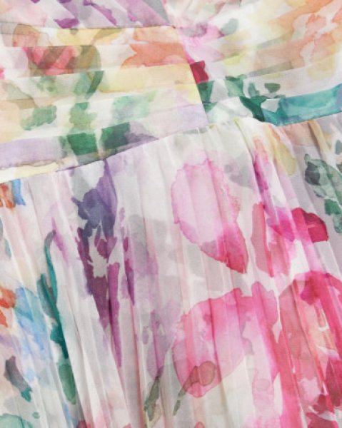 画像2:  セール！Marchesa Notte マルケッサノッテ　オフショルダー花柄プリーツドレス  05032 (2)