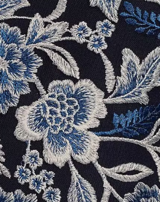 画像3:  Tadashi Shoji  タダシショージ　BREECE EMBROIDERED TULLE CONTRAST GOWN ブルー、ネイビー系 (3)