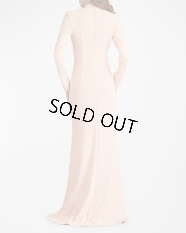 画像2: Tadashi Shoji タダシショージ   MARKUM LONG-SLEEVE FLOUNCE GOWN  　ピンク系  11302 (2)