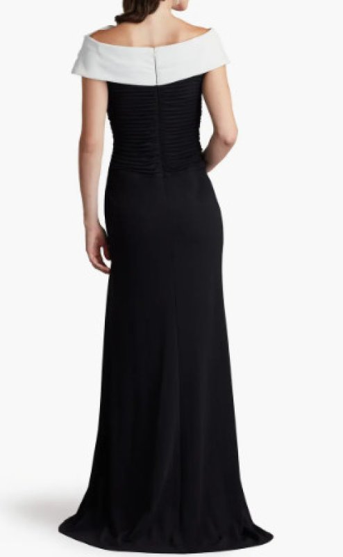 画像2: 限定セール！Tadashi Shoji  タダシショージ   　DARINA  リボンドレス　ブラック、アイボリー  06251 (2)