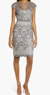 Tadashi Shoji タダシショージ レースシースドレス ネイビー