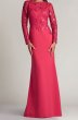 画像1:  Tadashi Shoji  タダシショージ　BRADWELL EMBROIDERED CREPE GOWN ピンク系 (1)