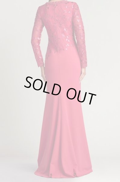 画像2:  Tadashi Shoji  タダシショージ BRADWELL EMBROIDERED CREPE GOWN ピンク系  05261 (2)